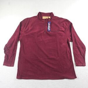 Big Ball Sports Mens XXL Burgundy Red Fleece Quarter Zip Pullover BB-7987 NWT